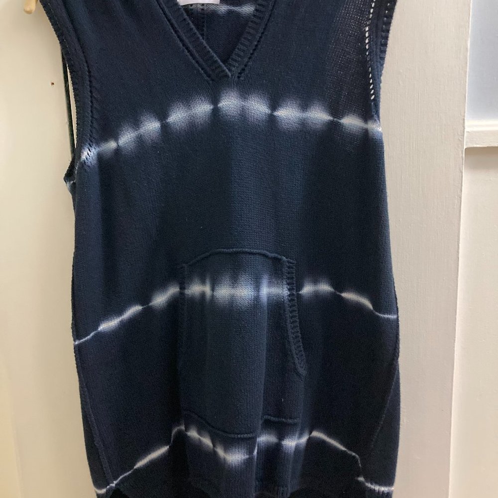 hooded long vest
